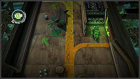 In the third part of the tree you can collect a key - it's in a circle surrounded by leaves (you need to go round them from the top) - Up and At 'Em - Eve's Asylum - LittleBigPlanet 2 - Game Guide and Walkthrough