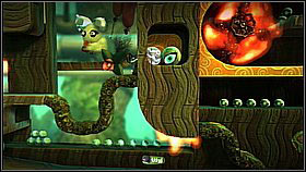 Don't jump to the burning boulder level at once - if you do it properly, you can earn a bonus items - Patients Are a Virtue - Eve's Asylum - LittleBigPlanet 2 - Game Guide and Walkthrough