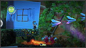 At some point you will reach a spot with launch pads and burning platforms - the flames are difficult to put out with the burning enemies above - Casa Del Higginbotham - Eve's Asylum - LittleBigPlanet 2 - Game Guide and Walkthrough