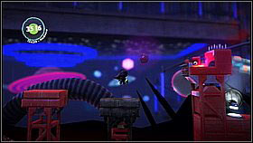 Jumping along the platforms, dodge the flames - jump a moment before the flamethrowers turn off - Full Metal Rabbit - The Cosmos - LittleBigPlanet 2 - Game Guide and Walkthrough