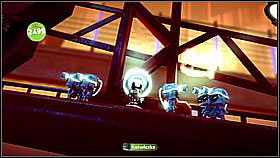 Don't forget about the items to the right of the destroyed flame thrower (you can reach them from the launch pad) and above it (you should reach them using the bees) - Where in the World is Avalon Centrifuge - The Cosmos - LittleBigPlanet 2 - Game Guide and Walkthrough