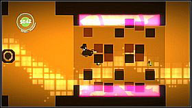 Collecting four bubbles in the swarm of pink squares can be difficult with one attempt - try to shoot them as fast as you can - Fight of the Bumblebees - The Cosmos - LittleBigPlanet 2 - Game Guide and Walkthrough