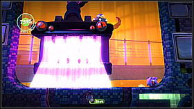 In the first phase of the battle you will steer the RoboBun - you can freely move thanks to its boost (point the analog stick in the desired direction and press R1) - Into the Heart of the Negativitron - The Cosmos - LittleBigPlanet 2 - Game Guide and Walkthrough