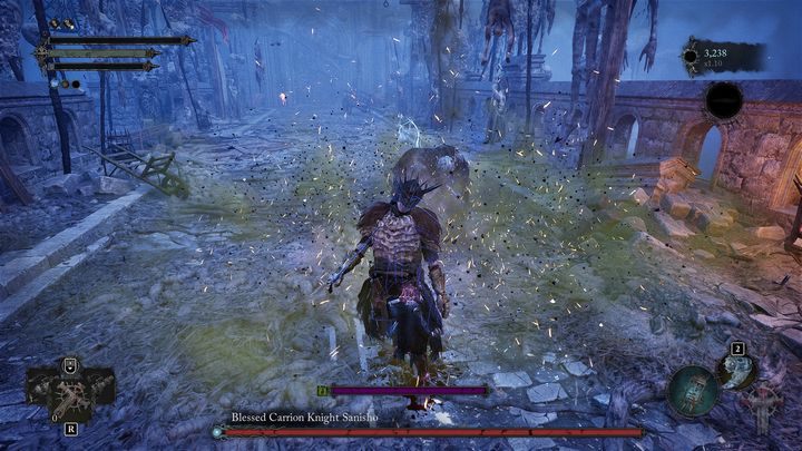 The boss doesn't have many offensive moves in his moveset - Lords of the Fallen: How to defeat Blessed Carrion Knight Sanisho boss? - Main - Lords of the Fallen Guide
