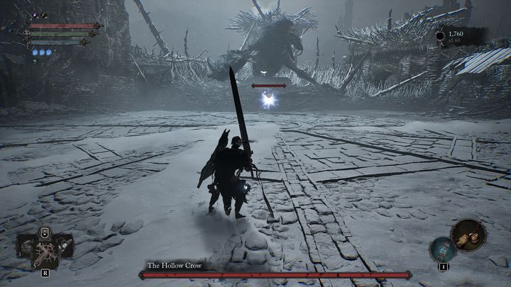 At the beginning, you should look for a bright orb - Lords of the Fallen: How to defeat the Hollow Crow boss? - Main - Lords of the Fallen Guide