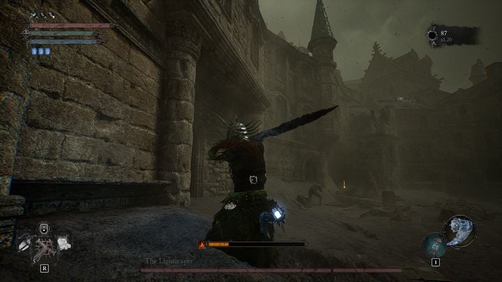 After entering the arena, start by getting close to the buildings on the left - Lords of the Fallen: How to defeat The Lightreaper boss? - Main - Lords of the Fallen Guide