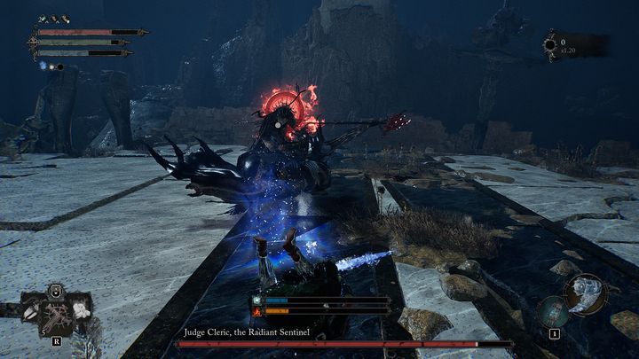In phase 2, the arena will become darker, and so will the boss's appearance - Lords of the Fallen: How to defeat the Judge Cleric, the Radiant Sentinel boss? - Main - Lords of the Fallen Guide