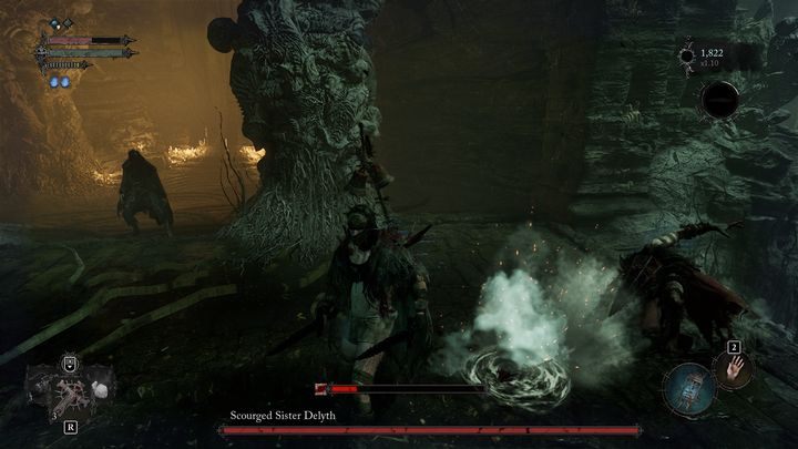 The first is getting away from the boss and luring her to the other part of the arena - Lords of the Fallen: How to beat Scourged Sister Delyth boss? - Main - Lords of the Fallen Guide