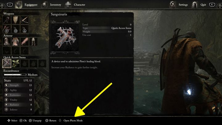Activating the photo mode also allows you to pause the game, which can be helpful if, for instance, you want to safely walk away from the computer or console - Lords of the Fallen: Photo Mode and 3D Photos - Appendix - Lords of the Fallen Guide