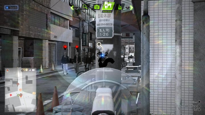 Using the Noise Amp, examine the image on a nearby pole - Lost Judgment: Squirrel search Commercial District - all squirrels, map - Ijincho - Lost Judgment Guide