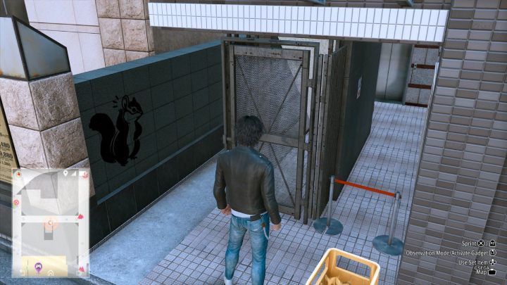 The 30th image is located in an alley by the Hotel District - Lost Judgment: Squirrel search In Shichifuku - all squirrels, map - Kamurocho - Lost Judgment Guide