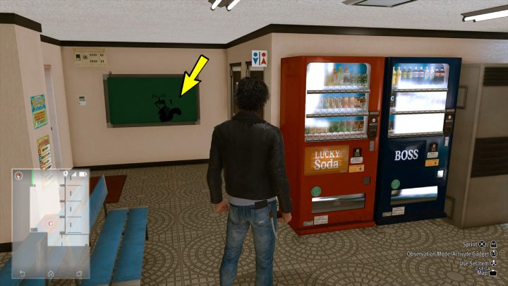 The 33rd image is located on a board at the Yoshida Batting Center - Lost Judgment: Squirrel search In Shichifuku - all squirrels, map - Kamurocho - Lost Judgment Guide