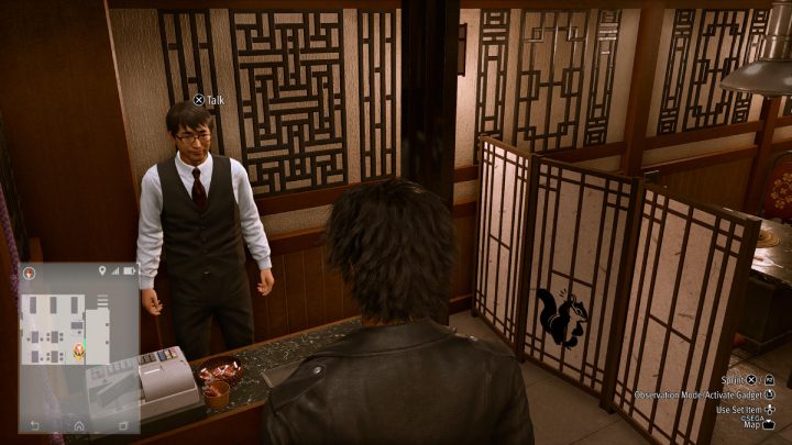 The 37th image is located at Kanrai Restaurant - Lost Judgment: Squirrel search E Shichifuku - all squirrels, map - Kamurocho - Lost Judgment Guide