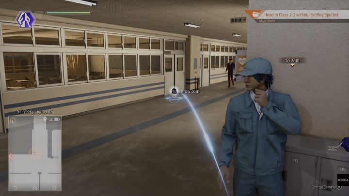 Go down the stairs and throw a coin next to the security guard to distract him - Lost Judgment: Chapter 1 Black Sheep - walkthrough - Main storyline walkthrough - Lost Judgment game guide