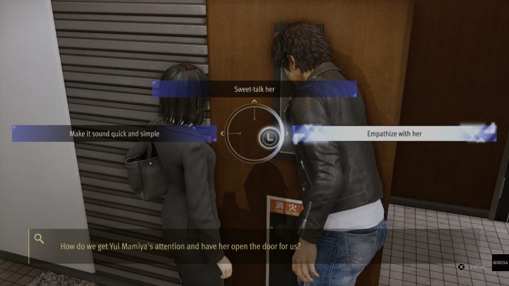 While talking through the intercom select Empathize with her - Lost Judgment: Chapter 5 Double Jeopardy - walkthrough - Main storyline walkthrough - Lost Judgment game guide