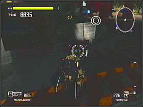 Between the crates at the end of the level, in the VS hangar - Target Marks: Mission 10 - Target Marks - Lost Planet: Extreme Condition - Game Guide and Walkthrough