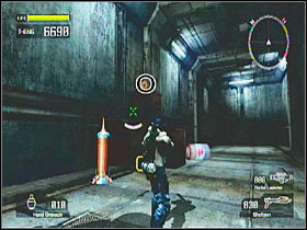 In a corridor after the first boss encounter and a cut-scene - Target Marks: Mission 10 - Target Marks - Lost Planet: Extreme Condition - Game Guide and Walkthrough