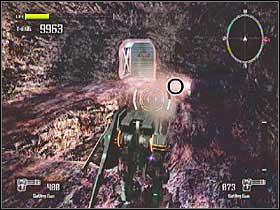 In one of the rooms surrounding the big hall that you enter after crossing the tunnels - Target Marks: Mission 9 - Target Marks - Lost Planet: Extreme Condition - Game Guide and Walkthrough