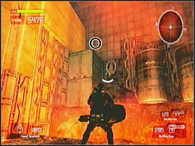 In a room where you drop down from a height, it's at the top of the crates in there - Target Marks: Mission 9 - Target Marks - Lost Planet: Extreme Condition - Game Guide and Walkthrough