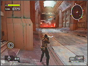 In a tunnel just before you find the first EM Laser - Target Marks: Mission 8 - Target Marks - Lost Planet: Extreme Condition - Game Guide and Walkthrough