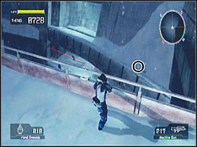 You can see it from the top level of the platform inside the base - Target Marks: Mission 7 - Target Marks - Lost Planet: Extreme Condition - Game Guide and Walkthrough