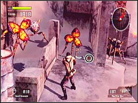 Near one of the ruined buildings on the mountain side - Target Marks: Mission 5 - Target Marks - Lost Planet: Extreme Condition - Game Guide and Walkthrough