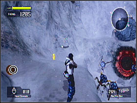 On a ledge to the left at the beginning of the mission - Target Marks: Mission 4 - Target Marks - Lost Planet: Extreme Condition - Game Guide and Walkthrough