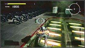 Jump down to the VS storage area - sure a lot of mechs here - Mission 10 - Walkthrough - Lost Planet: Extreme Condition - Game Guide and Walkthrough