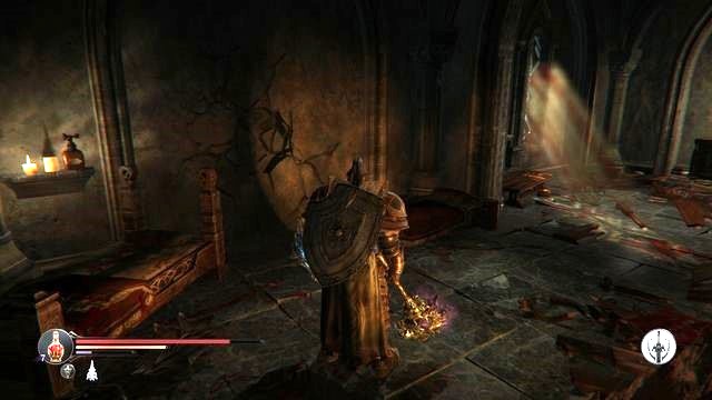 Walk over from the Flooded Chambers to the Old Quarters, and then, up, towards the portal - Crumbling walls | Collectibles, items - Collectibles, items - Lords of the Fallen 2014 Game Guide & Walkthrough