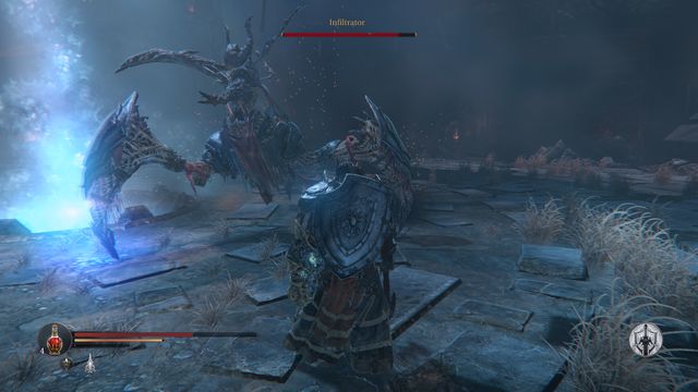 A swipe followed by a slash. - Infiltrator - Temple | Bosses - Bosses - Lords of the Fallen 2014 Game Guide & Walkthrough