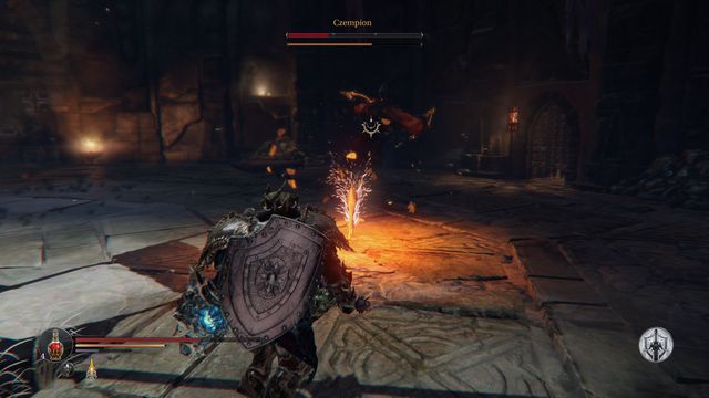 In the last phase, watch out for the fast discs - Champion - Catacombs | Bosses - Bosses - Lords of the Fallen 2014 Game Guide & Walkthrough