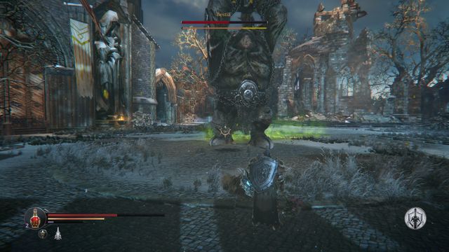 The Boss a moment before the powerful strike. - The Beast - Keystone | Bosses - Bosses - Lords of the Fallen 2014 Game Guide & Walkthrough