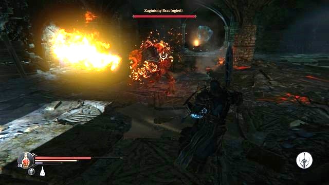 The fire belch is the attack that deals the most damage. However, it creates the opportunity, for you, to circle the enemy and deal damage to him, from behind. - The Lost Brothers - The Keystone Citadel | Bosses - Bosses - Lords of the Fallen 2014 Game Guide & Walkthrough