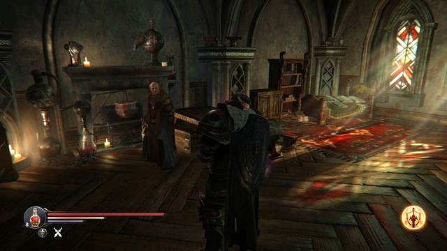 You meet the monk later on, at the Citadel. - Keystone - The Wounded Monk | Side quests - Side quests - Lords of the Fallen 2014 Game Guide & Walkthrough