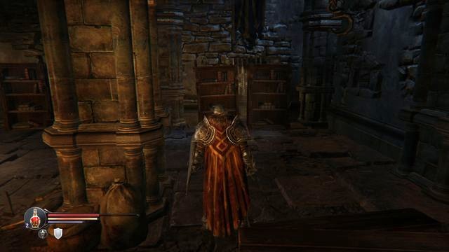 After a while, you will reach the locations shown in the above screenshot - downstairs, you will encounter two opponents and in the corner, there is a small room ( smash the shelves that cover it and dodge forward - jump while running) - Find the key for Kaslo | Keystone Citadel - Keystone Citadel - Lords of the Fallen 2014 Game Guide & Walkthrough