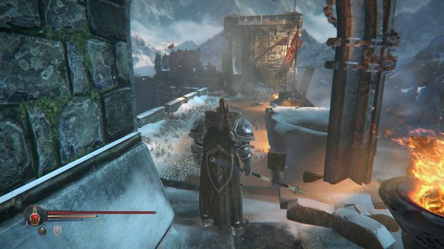 The view on the main wall, where you find the gauntlet. - Find Kaslo | Keystone - Keystone - Lords of the Fallen 2014 Game Guide & Walkthrough