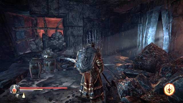 After you win the fight, pick up the Small key to the Western Antechamber - Destroy the Gate of Lords to Keystone | The Temple - The Temple - Lords of the Fallen 2014 Game Guide & Walkthrough