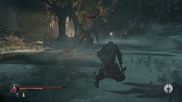 As soon as the Guard drives his sword into the ground, attack. Just make sure that he does not drive it into you, which results in your death. - Find Antanas and Kaslo at the Monastery Citadel | The Temple - The Temple - Lords of the Fallen 2014 Game Guide & Walkthrough