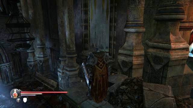 To find the hidden corridor, climb onto the balcony. - How to respec your character | Hero - Harkyn - Hero - Harkyn - Lords of the Fallen 2014 Game Guide & Walkthrough