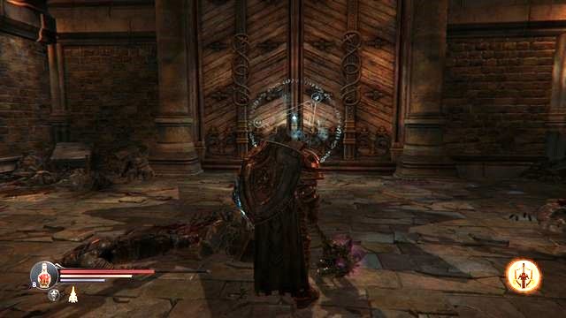 While standing in front of it, simply fire the gauntlet at the door.. - Search out the Chamber of Lies | Keystone Citadel - another visit - Keystone Citadel - another visit - Lords of the Fallen 2014 Game Guide & Walkthrough