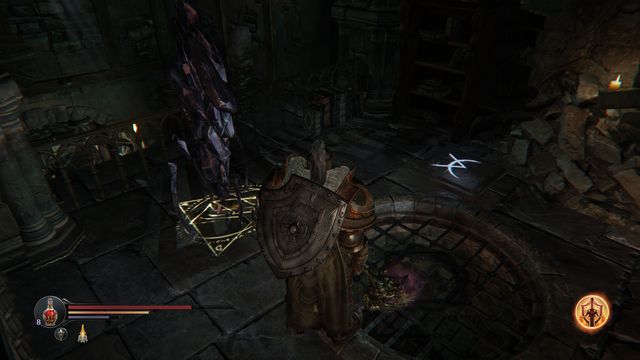 After you walk onto the mysterious symbol, run ahead quickly, to make it before the door shuts. - Further exploration | Keystone Citadel - another visit - Keystone Citadel - another visit - Lords of the Fallen 2014 Game Guide & Walkthrough