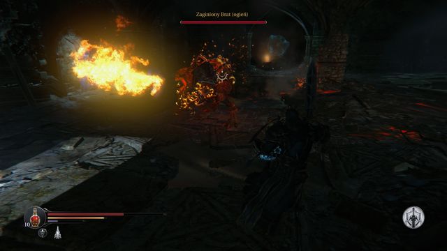 The fire belch is the attack that deals the most damage. However, it creates the opportunity, for you, to circle the enemy and deal damage to him, from behind. - Face Antanas at the Citadel | Keystone Citadel - the last heart - Keystone Citadel - the last heart - Lords of the Fallen 2014 Game Guide & Walkthrough