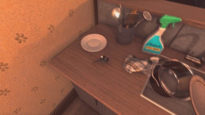 Now you have to find the keys to your car - they are on the table in the kitchen - Jonathans and Amandas house | Lust for Darkness Walkthrough - Walkthrough - Lust for Darkness Game Guide
