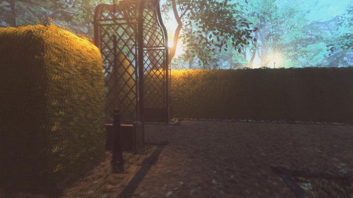 At the end of the road turn left and then immediately right - The Yelverton mansion garden | Lust for Darkness Walkthrough - Walkthrough - Lust for Darkness Game Guide