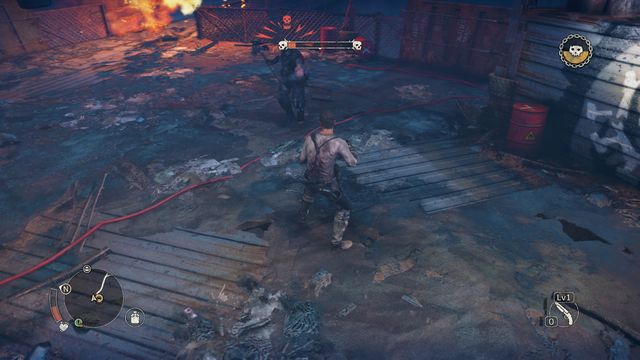 Performing a dodge will give you a moment to attack the unprotected back of the boss. - Blackmaws | Jeets Territory - maps - Jeets Territory - maps - Mad Max Game Guide