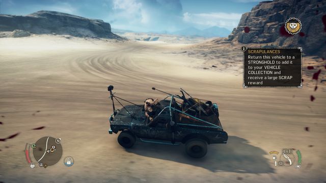 A successful theft of a vehicle from the Hollow point camp will be rewarded with large amounts of Scrap. - Balefire Flatland | Jeets Territory - maps - Jeets Territory - maps - Mad Max Game Guide