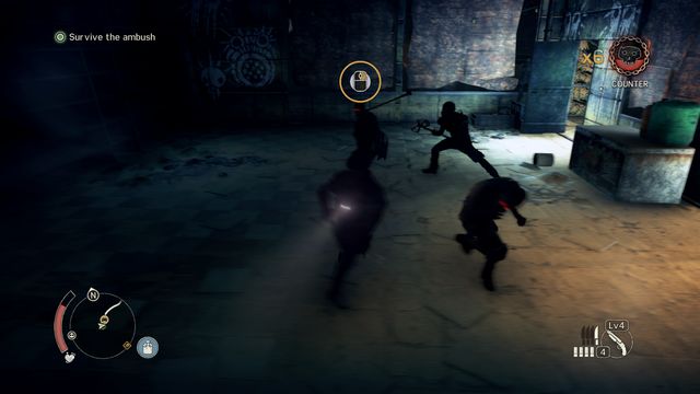 Attack which you can block is marked with a specific icon. - On foot | Combat - Combat - Mad Max Game Guide