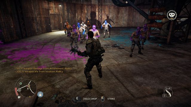 Using weapon can make a battle much shorter and easier. - On foot | Combat - Combat - Mad Max Game Guide