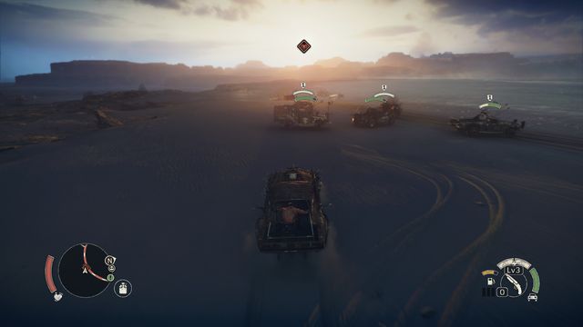 Hitting the side of a vehicle deals most damage. - In vehicle | Combat - Combat - Mad Max Game Guide