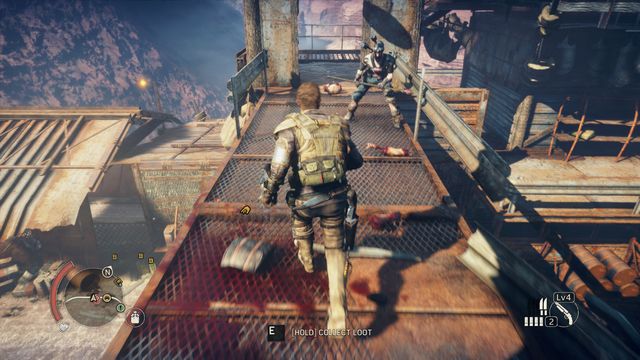 Enemies throwing Thundersticks are located at the bridge, above the battle arena. - Grandrise | Pink Eyes Territory - maps - Pink Eyes Territory - maps - Mad Max Game Guide